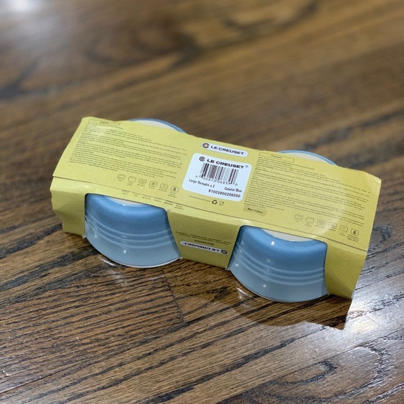 New Le Creuset Large Ramekins Coastal Blue Set of 2 - Picture 4 of 4